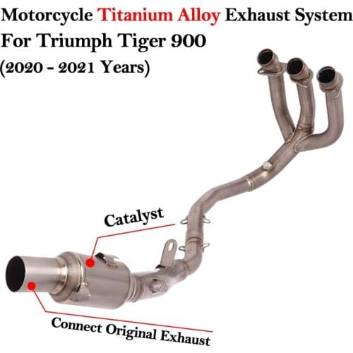 For Triumph Tiger 900 GT Rally Pro 2020 2021 Motorcycle Titanium Alloy Exhaust Escape Moto Tube Catalyst Muffler Front Link Pipe