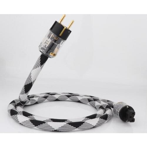 High Quality D517 OFC EU Power Cord Power Cable with Gold Plated P029 Power Plug US AC Mains Cord Hifi Power Iine for amplifier