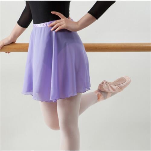 USHINE Ballet Dance Skirt Chiffon Pure Color Floral Print Practice Leotard Ballet Dance Dress Woman girls