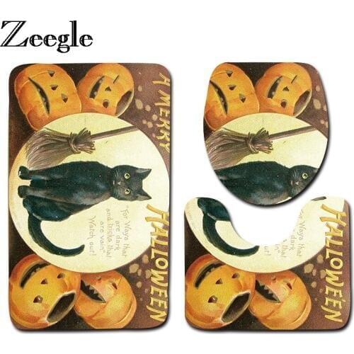 Zeegle Bath Mats Toilet Rug Set Anti-Slip Floor Mat Bathroom Carpet Cushion Toilet Seat Cover Bath Mat For Home Decoration