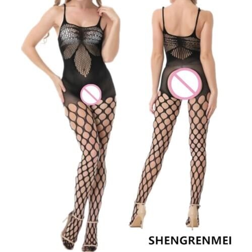 SHENGRENMEI Plus Size Teddies Bodysuits 2019 Women Lingerie Exotic Apparel Underwear Sexy Bodystocking Black Suspender Nightwear