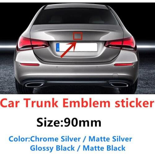 1pc 90mm Car Styling Rear Trunk Middle Badge Emblem Sticker For W203 W211 W204 W210 W124 W212 Cla W205 W202 W220 W213