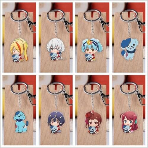10 pcs/lot Anime ZOMBIE LAND SAGA Acrylic Keychain Toy Figure Minamoto Sakura Bag Pendant Double sided Key Ring Gifts