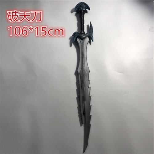 106cm Cosplay Orc Anti Mage Scythe of Vyse Elf Weapon Game Anime Role Play Halloween Cos Gift Safety PU