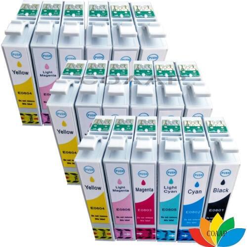 18 Compatible Epson T0801 T0802 T0803 T0804 T0805 T806 T0807 ink cartridge for Stylus Photo R265 R285 R360 RX560 RX585 RX680