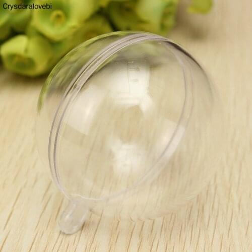 40pcs 4/5/6/9cm Transparent Christmas Clear Plastic Acrylic Fillable Ball Gift Sandy Christmas Tree Ornanment Decorations
