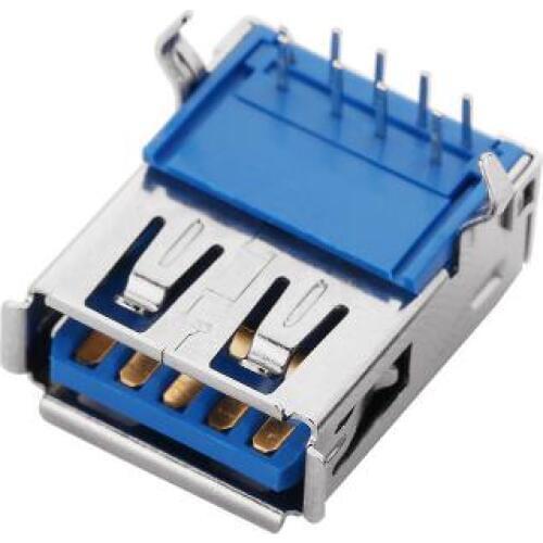 5pcs/lot USB 3.0 Female Type-A 9 Pin Socket Connector 90-degrees Horizontal female