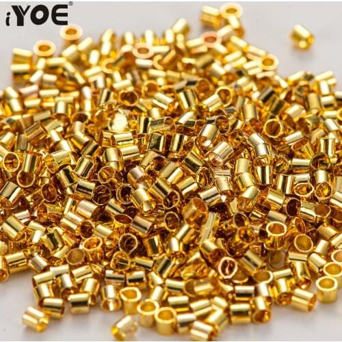 500pcs/lot Mini Alloy Stopper Spacer Beads 1.5mm 2mm Cylinder Tube End Beads for Jewelry Making Bracelet Finding DIY Accessories