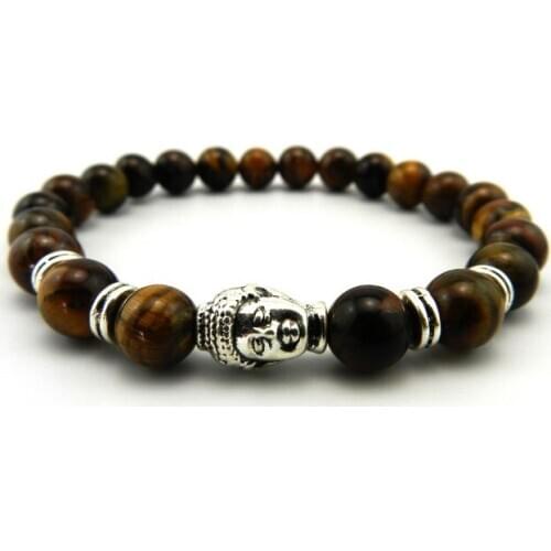 8mm multicolor nature Agate Onyx Chakra Healing Reiki Buddha Yoga Bracelet elastic adjustable Volcanic Stone Bangles yfg3