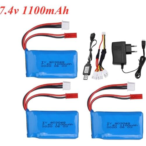 7.4V 2S lipo Battery For Wltoys V353 A949 A959 A969 A979 k929 7.4v 1100mAh 903048 Battery Charger Set For RC Car parts