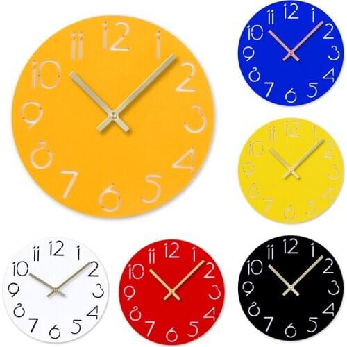 Acrylic Cartoon Number Wall Clock Home Decor Silence Clock