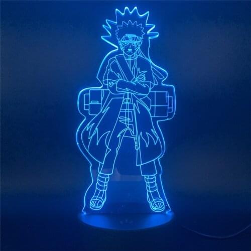 Anime Naruto Uzumaki Naruto Hermit Mode Novelty 3D Light LED Night Lamp Novelty Mutilcolor Children Table Lamp Home Decoration