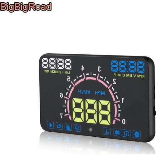 BigBigRoad Car HUD Head Up Display Windscreen Projector OBD2 Port For Mercedes Benz GLK GLC GLA S Class W221 W222 X204 X253 X156