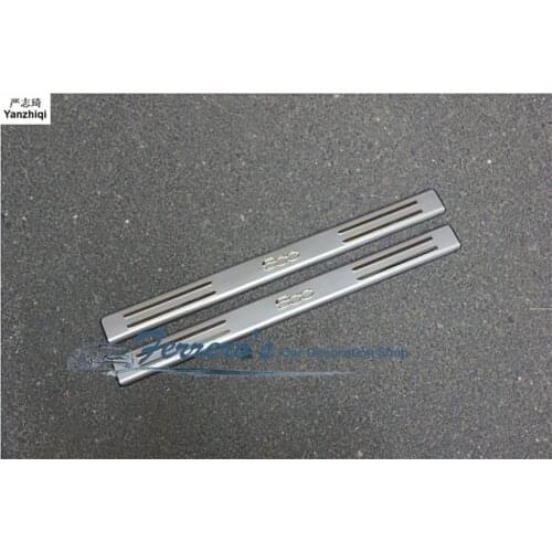 Free shipping for 2010-2015 FIAT 500 stainless steel scuff plate door sill 2pcs/set car accessories car sticker car styling