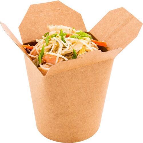 Free Shipping - Parties Catering Supplies, Kraft Paper Noodle Take Out Food Box - 510ml/16oz Containers for Restaurant, 10/Pack