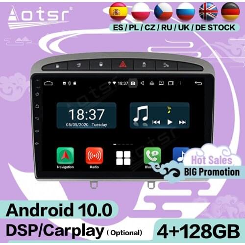 Carplay Multimedia Stereo Android 10.0 For Citroen Peugeot 2008 2014 2015 2016 GPS Video Audio Radio Receiver Recorder Head Unit