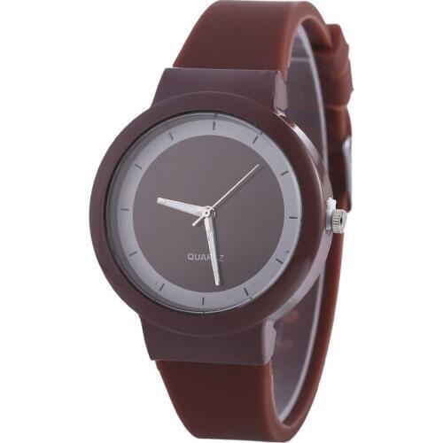 Fashion Sports Women Quartz Wristwatches Coffee Silicone Waterproof Mens Watches relogio masculino Unisex Lovers Gifts Clock