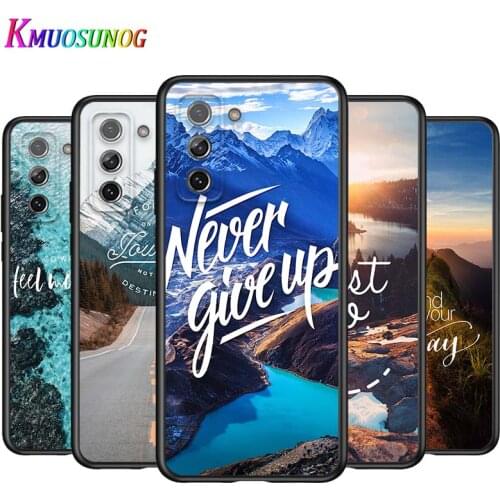 Travel mountain sea beach for Samsung Galaxy S21 Ultra Plus Note 20 10 9 8 S10 S9 S8 S7 S6 Edge Plus Black Phone Case