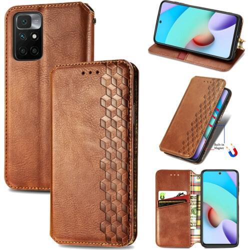 For Redmi 10 2021 Luxury Case Texture Leather Book Shell 360 Protect for Xiaomi Redmi 10 Case Redmi10 Ten Flip Cover Shockproof