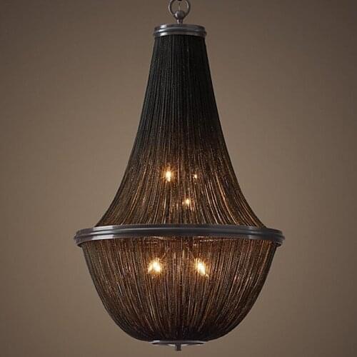 Black aluminum chain creative shop chandelier postmodern art restaurant store showroom tassel chandelier