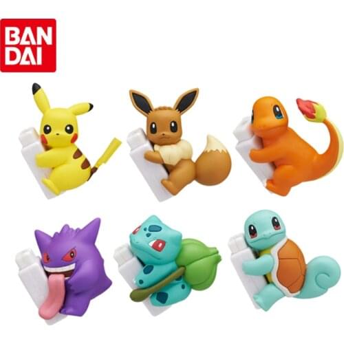Bandai Genuine Pokemon Hug Data Line Series Pikachu Gengar Eevee Charmander Bulbasaur Squirtle Anime Action Figure Model Toys