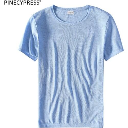 Breathable Soft Linen Viscose Men T Shirt Short Sleeve Summer Round Neck Solid Male Tee Casual Blue O-neck Quality Man T-shirts
