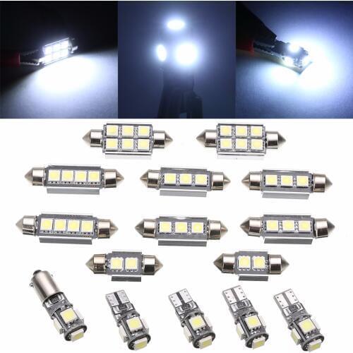 15pcs Car Interior LED Light Bulb Kit Super Bright White Dome Map Lamp For Mercedes Benz C Class W 203 2000-2007