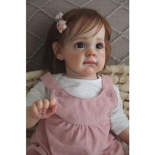 60CM High Quality Reborn Toddler Maggie Hand-Detailed Painting Lifelike Handmade Doll with Hand-rooted hair Bebe Doll Toy Gifts