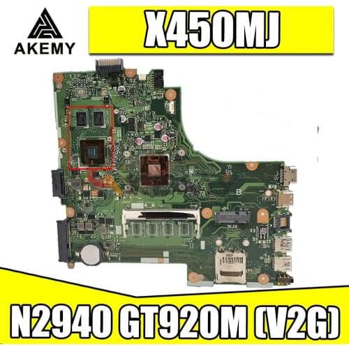 Akemy X450MJ MAIN_BD._N2940 GT920M (V2G) MainBoard For ASUS X450MJ X450MD X450M X452M A452M Laptop Motherboard 90NB08K0-R00030