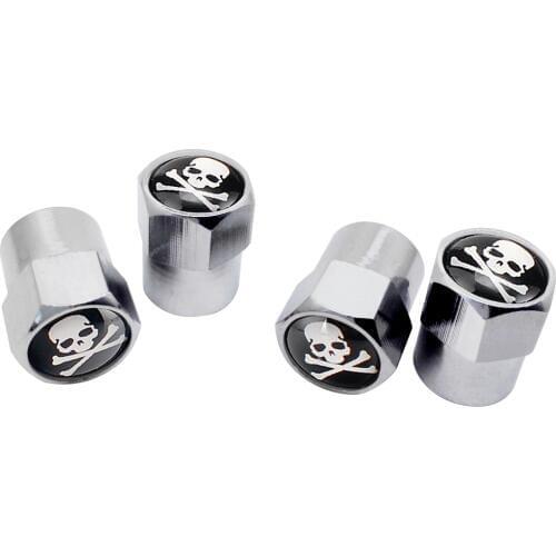 Car Styling for Skull Logo Tire Valve Caps Metal Wheel Cover for BMW E90 Ford Toyota yaris Vespa Yamaha Audi a3 Car Accessories