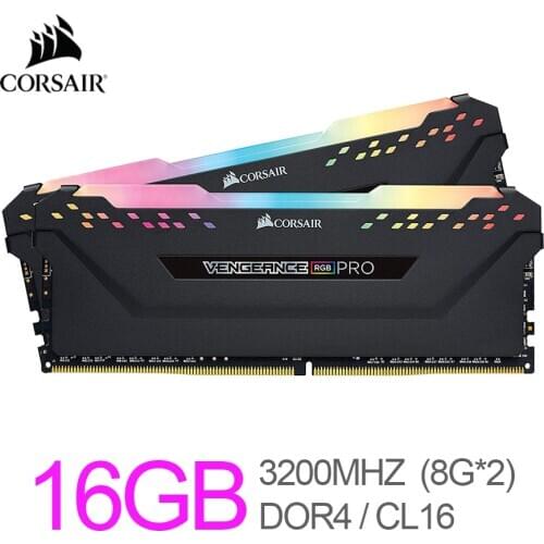 Corsair Vengeance RGB Pro 16GB (2x8GB) DDR4 3200 (PC4-25600) C16 Desktop Memory – Black