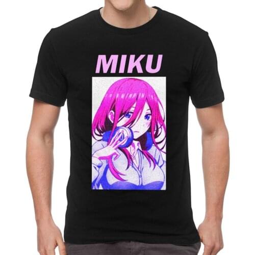 The Quintessential Quintuplets T Shirts Men Short Sleeve Cotton T-shirts Go Toubun No Hanayome Miku Nakano Tee Novelty Tshirt