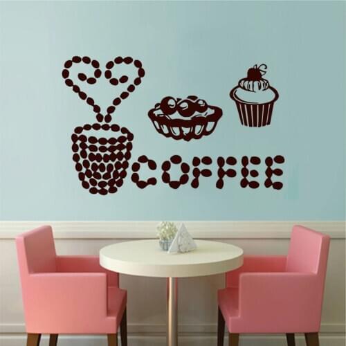 Wall Decals Coffee Decal Vinyl Sticker Home Decor by CozyDecal Art Wall Stikcers Removable DK-173