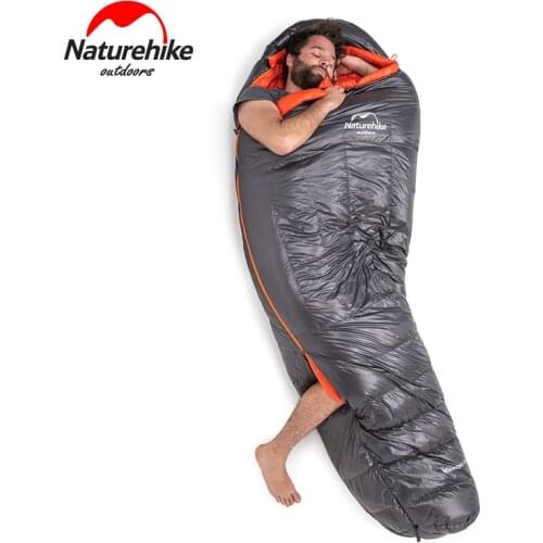 Naturehike factory Down Sleeping Bag Outdoor Thickened Warm Camping Single Sleeping Bag Light Mummy Sleeping Bag