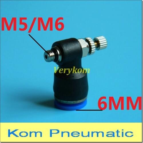 Wholesale 100pcs/Lot SL6-M5 Pneumatic Exhaust Throttle Valve 6MM-M5 Tube Fitting SL6M6 M4 PSL SL Air Speed Controller PSL6-M5