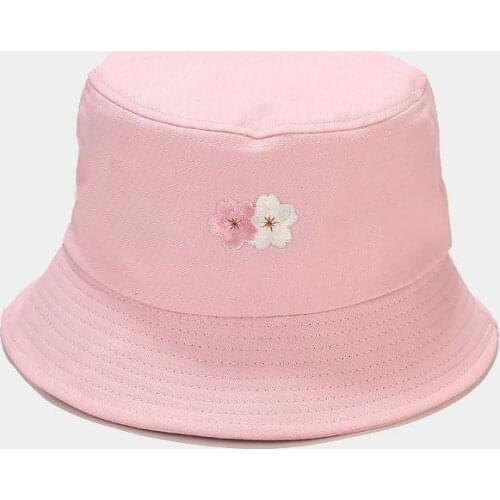 LDSLYJR 2021 cotton flower embroidery Bucket Hat Fisherman Hat outdoor travel hat Sun Cap Hats for Women 197