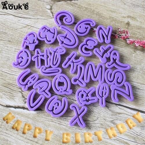 26 pcs/set Alphabet/Letter Shape Biscuit Cookie Plastic Molds Embosser Mold Chocolate Mould DIY Fondant Cake Decoration Tools