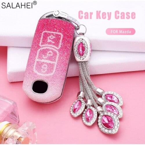 Plastic Car Key Case Cover With Diamond For Mazda 2 3 5 6 2017 Axela Atenza CX-3 CX-4 CX-5 CX5 CX-7 CX-9 2014 2015 2016 Interior