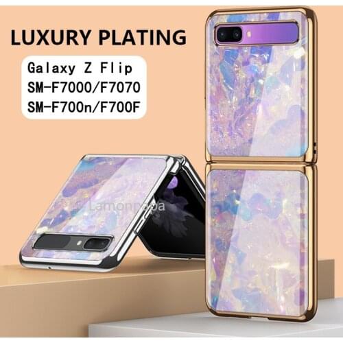 Romantic Galaxy Phone Case for Samsung Galaxy Z Flip 5G Cover Luxury Plating F7000 Shockproof Shell for Samsung Z Flip Case