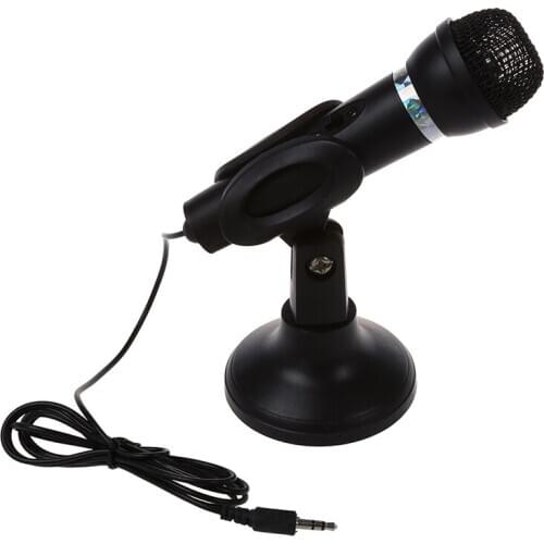 Retail Omnidirectional Laptop PC Computer 3.5mm Network Stand Mini mini phone Mike Black