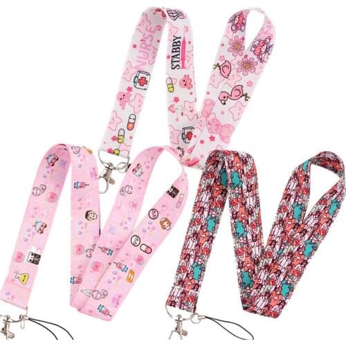 Pink Medical Keychain Cartoon Cute Doctor Nurse Lanyard for Keys Phone ID Name Tag DIY Hanging Rope Key Ring Gifts
