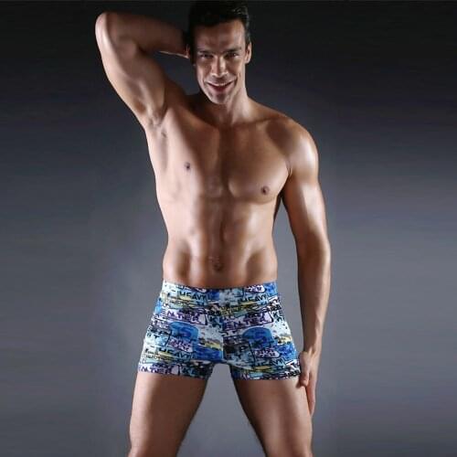Most Popular Drawstring Mens Bathing Suit Vintage Print Male Swimwear Plus Size XXXL Swim Trunk Swimsuit Men Swmming Beach Wear