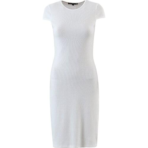 Sexy Jewel Neck Short Sleeve Knee Length Sweatshirt Dresses DLQZ259