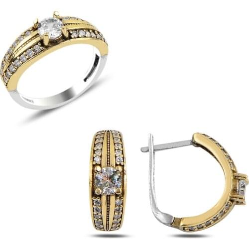 Silver 925 Sterling Zircon Cubic Zirconia Authentic Set