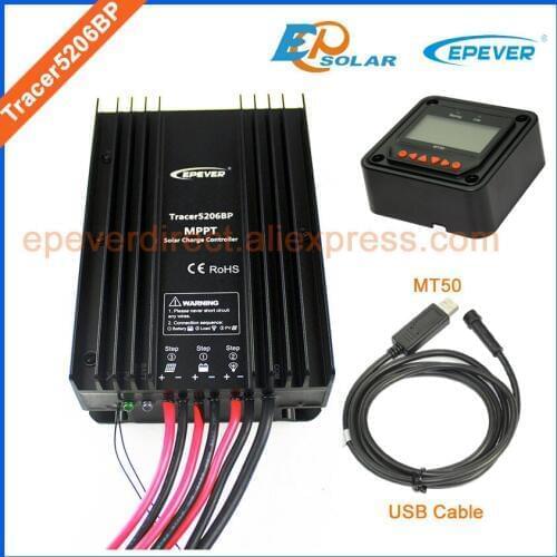 Solar panels 12V 24V charger controller battery charging EPEVER MPPT Tracer5206BP waterproof degree IP67 20A regulator