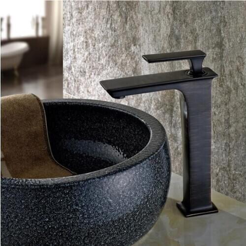 Vidric Basin Faucet Black Oil Brushed Brass Crane Bathroom Faucets Hot and Cold Water Mixer Tap Contemporary Mixer Tap torneira