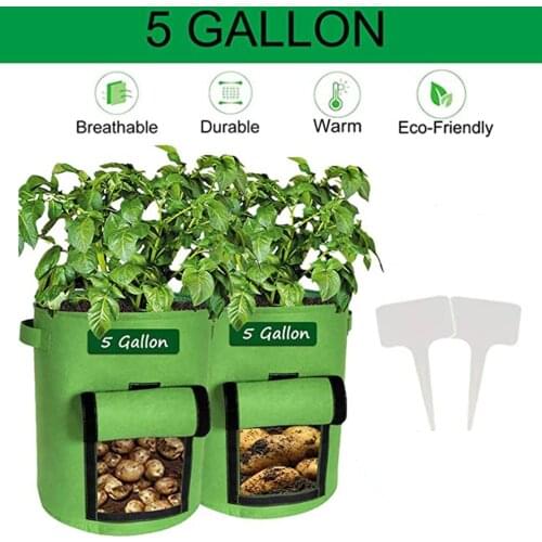 Potato Grow Bag Vegetable Onion Plant Bag Carrot Taro Peanut Comfortable Felt Non-woven With Handle Thickened Garden Growing Bag