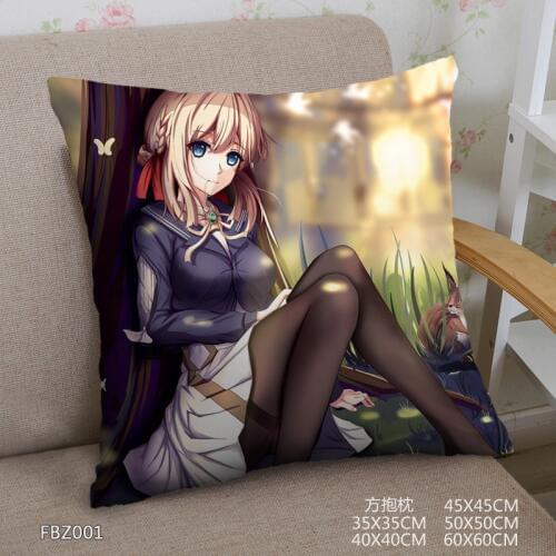 Japan Anime Two Sided Square Pillow Case Cattleya Baudelaire Violet Evergarden Dakimakura Pillowcase Anime Body Pillow Cover