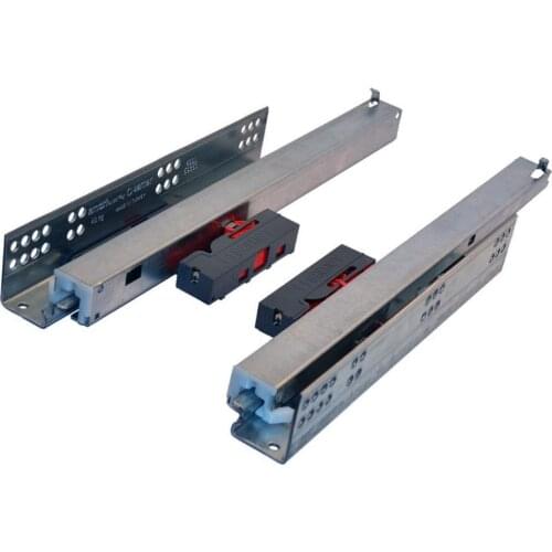 1 Pair Push Open Full Extension Slide Drawer Smart Stainless Steel Wood Drawer Lock Fix Slide Systems