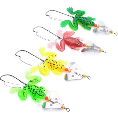 1 Pcs/lot 9cm/6g Pesca Fishing Lure Artificial Fishing Silicone Bait Frog Lure with Hook Soft Fishing Frog Lures Fishing Tackle